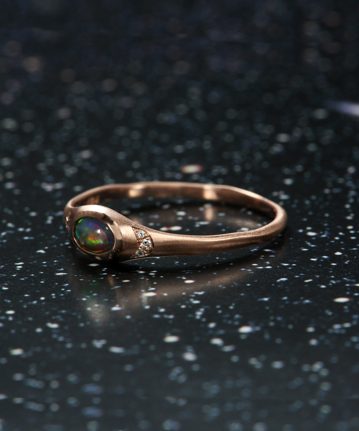 Dew Drop Forest Light Flash Opal Ring