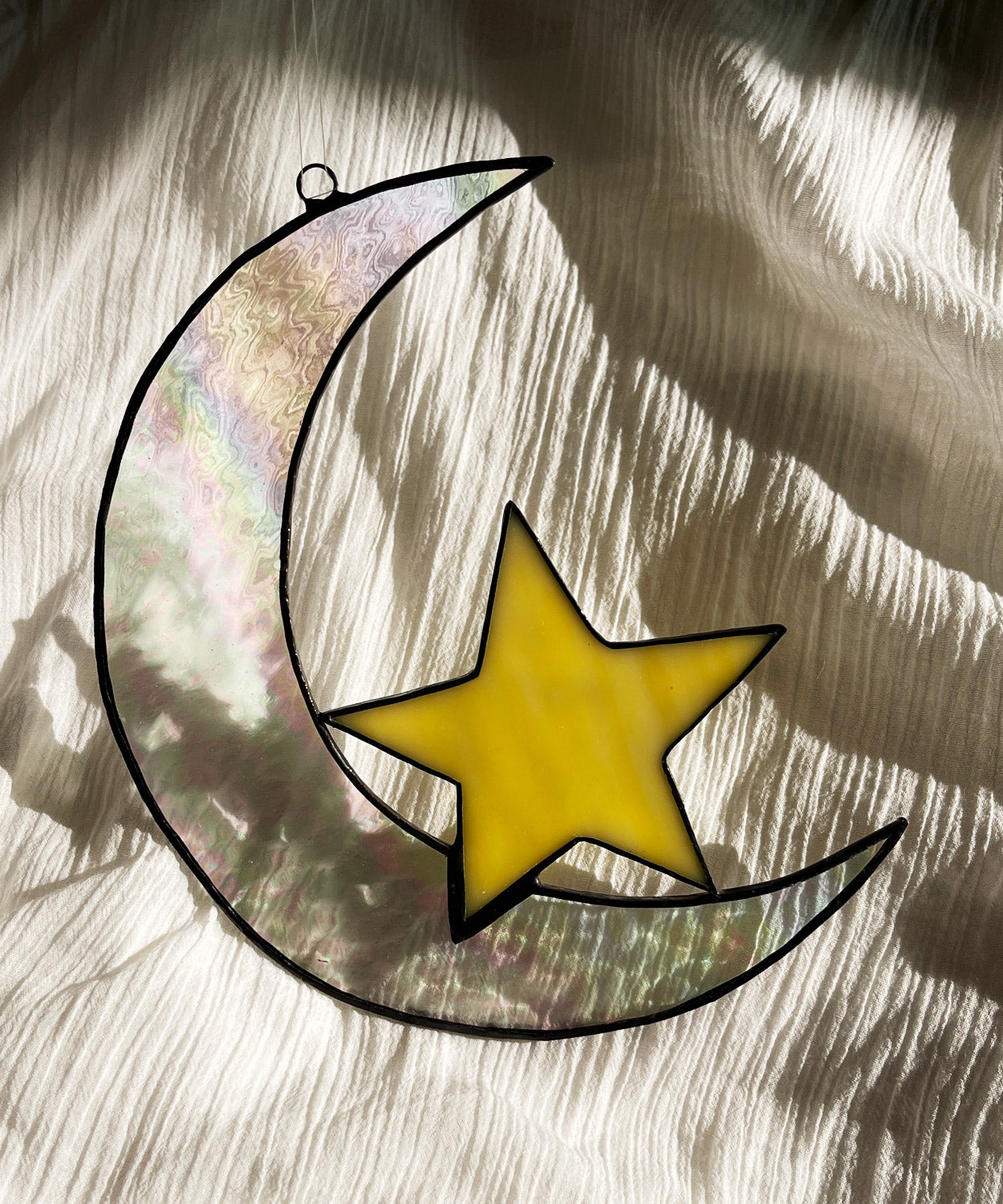 Handmade Moon and Star Stained Glass