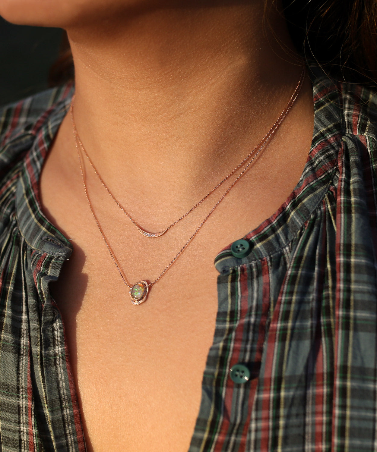 Pave Moon Necklace