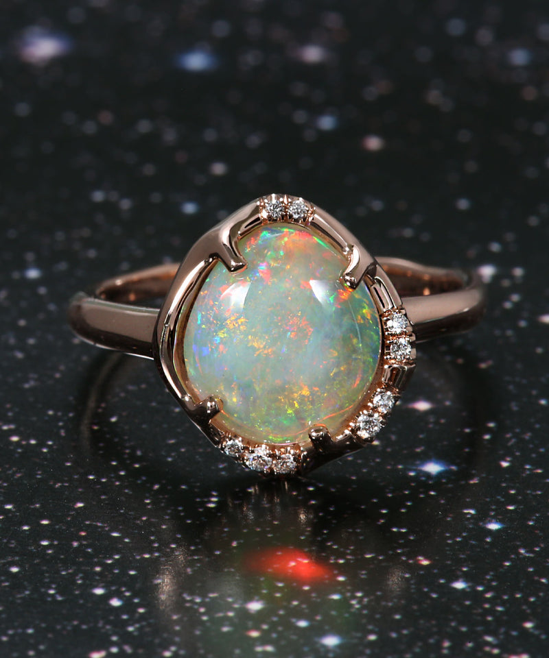 Aphenos Rainbow Effect Multicolor Opal Ring