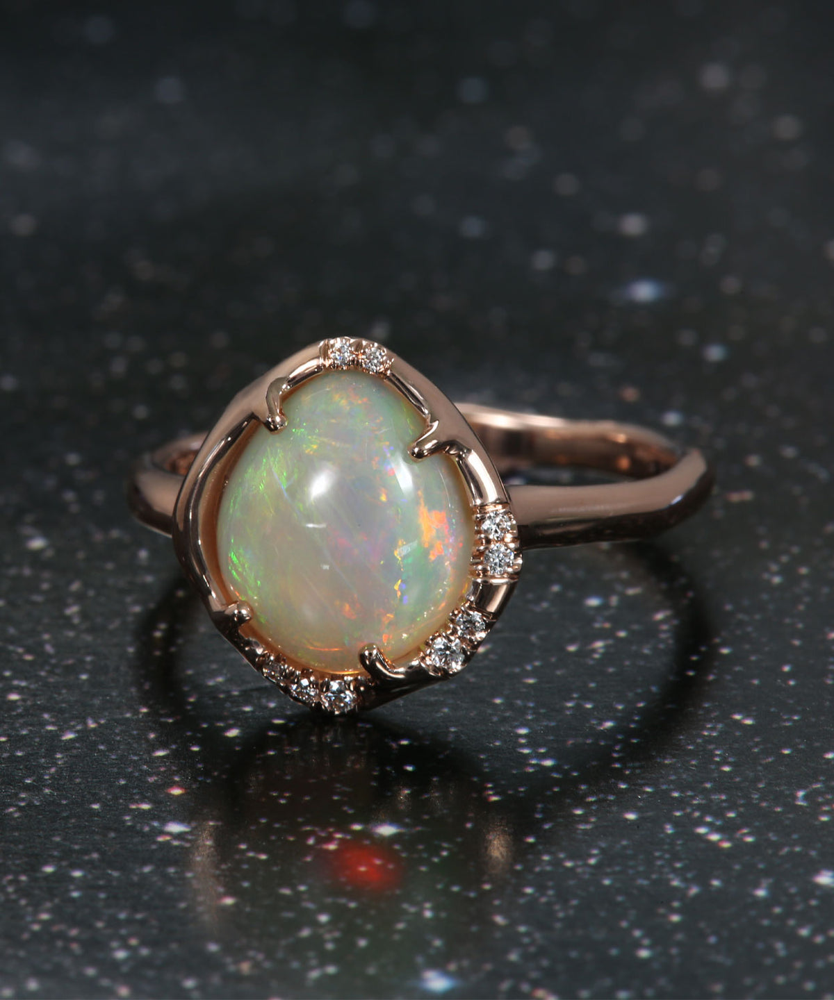 Aphenos Rolling Rainbow Flash Opal Ring