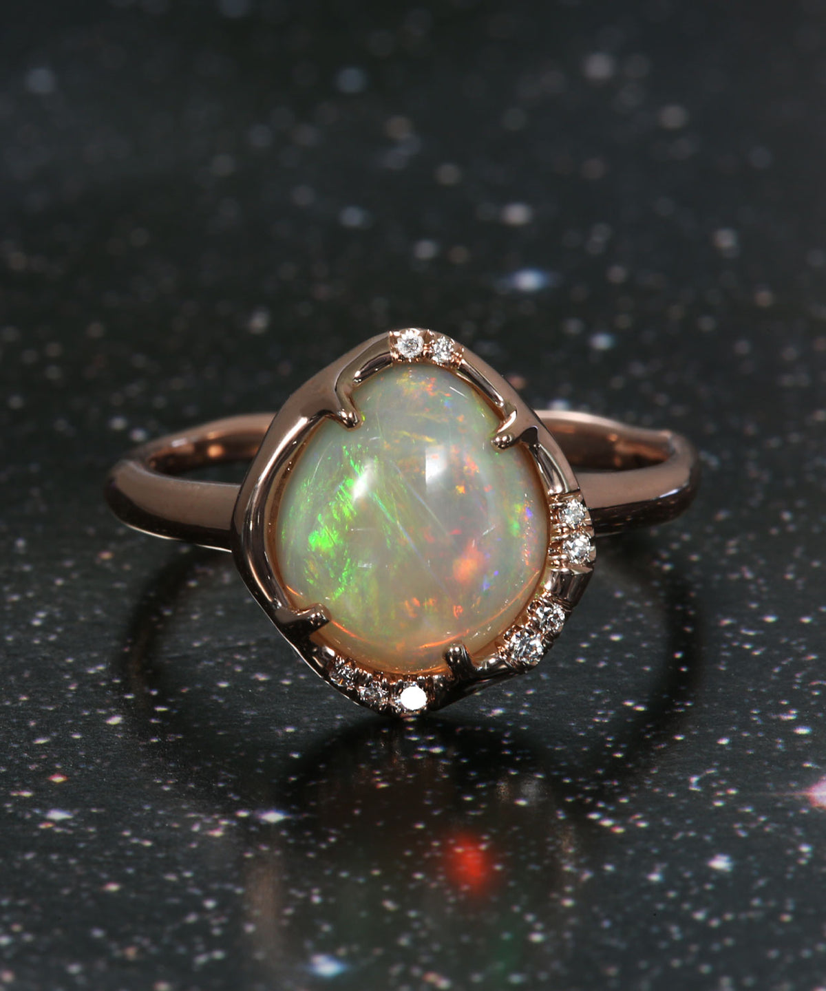 Aphenos Rolling Rainbow Flash Opal Ring