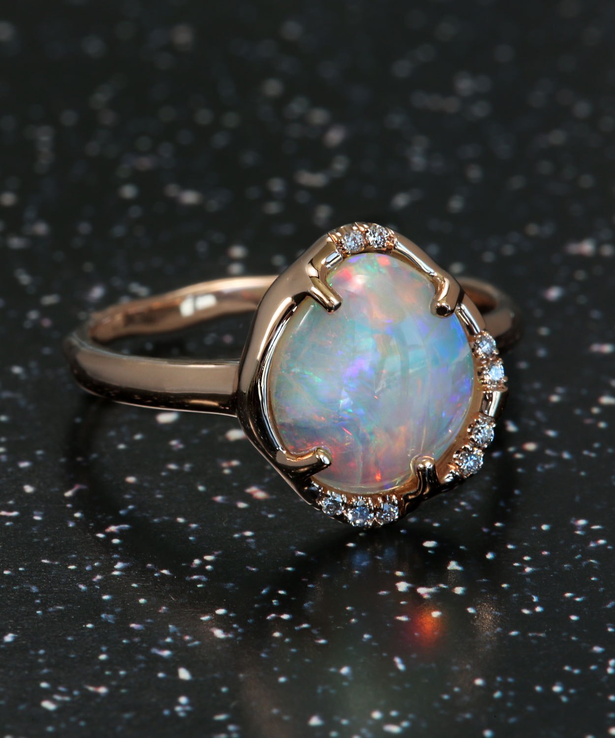 Aphenos Sacred Fifth Dimensional Light Opal Ring
