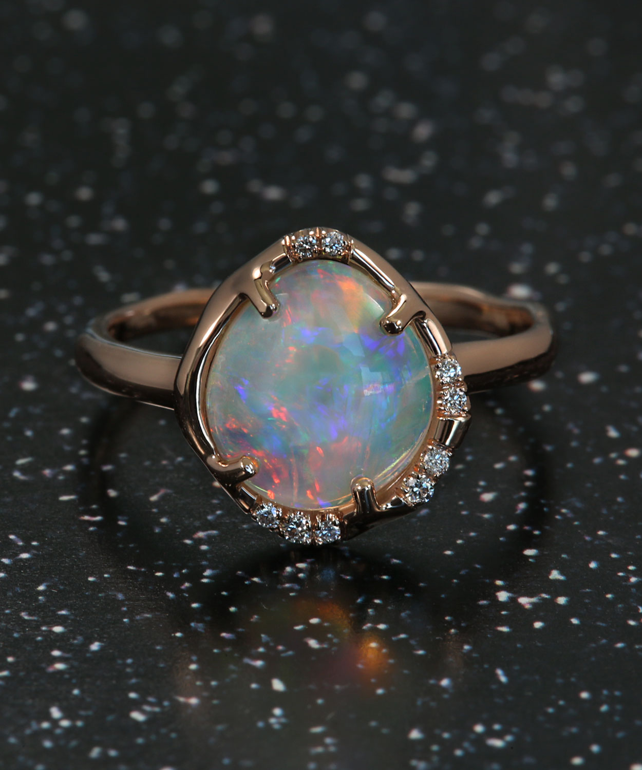 Aphenos Sacred Fifth Dimensional Light Opal Ring