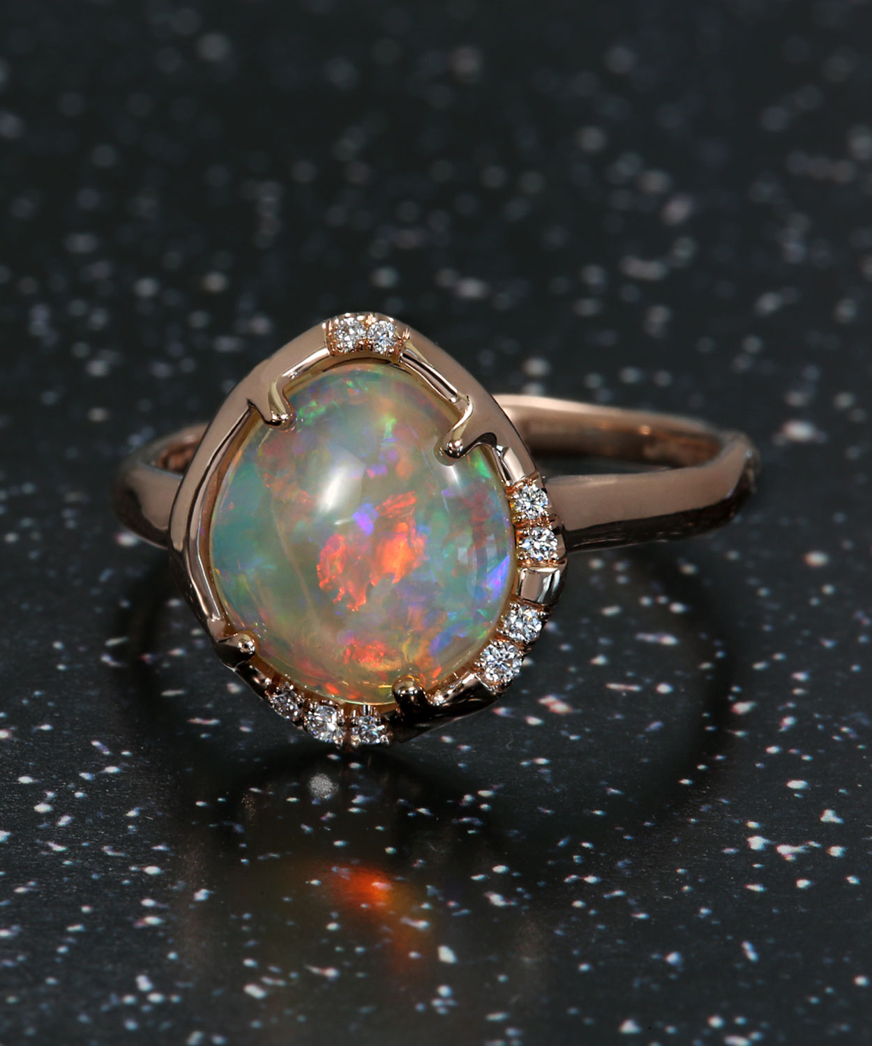 Aphenos Sacred Solar Light Opal Ring