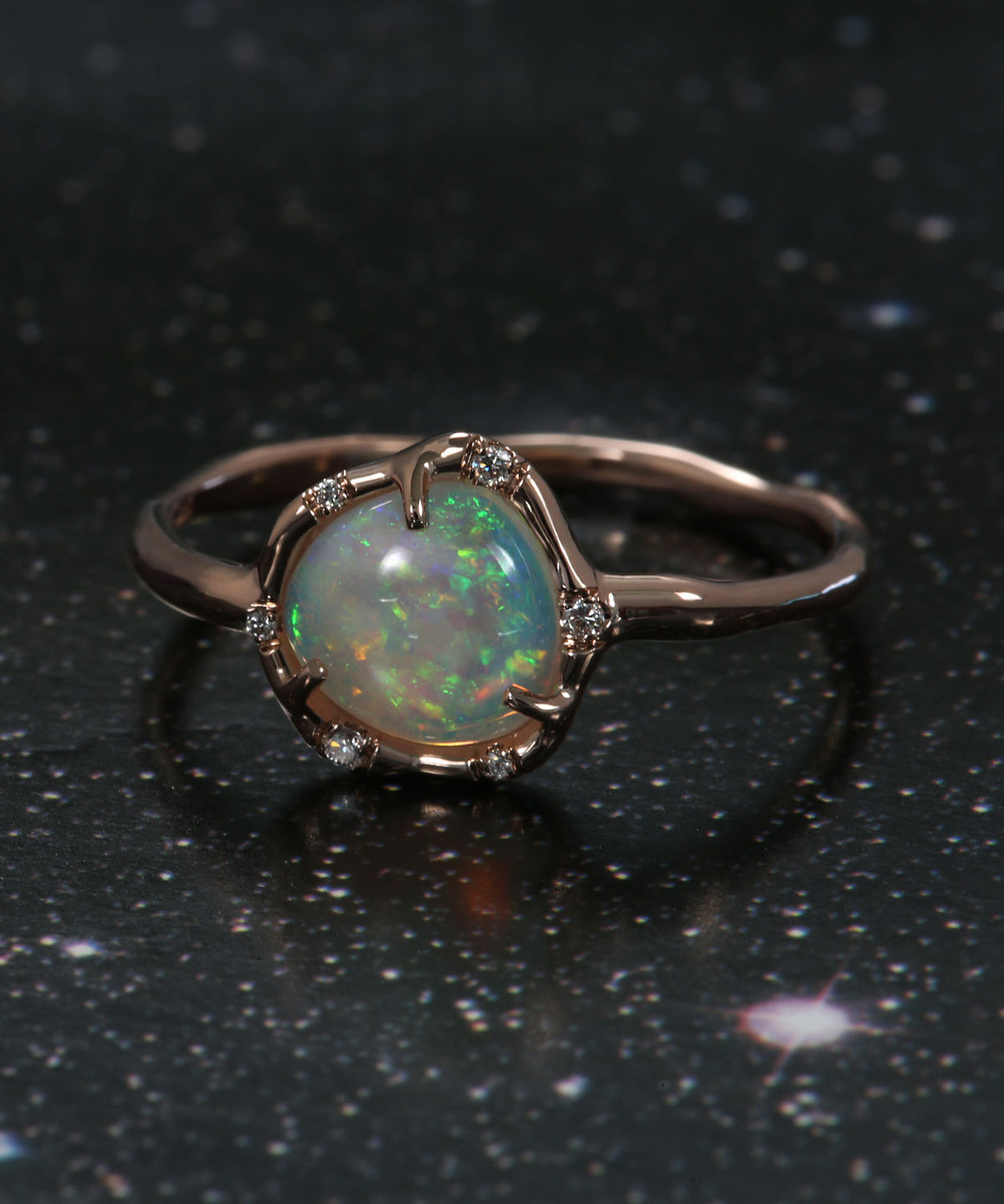 Cosmic Light Crystalline Multi-Fire Opal Ring