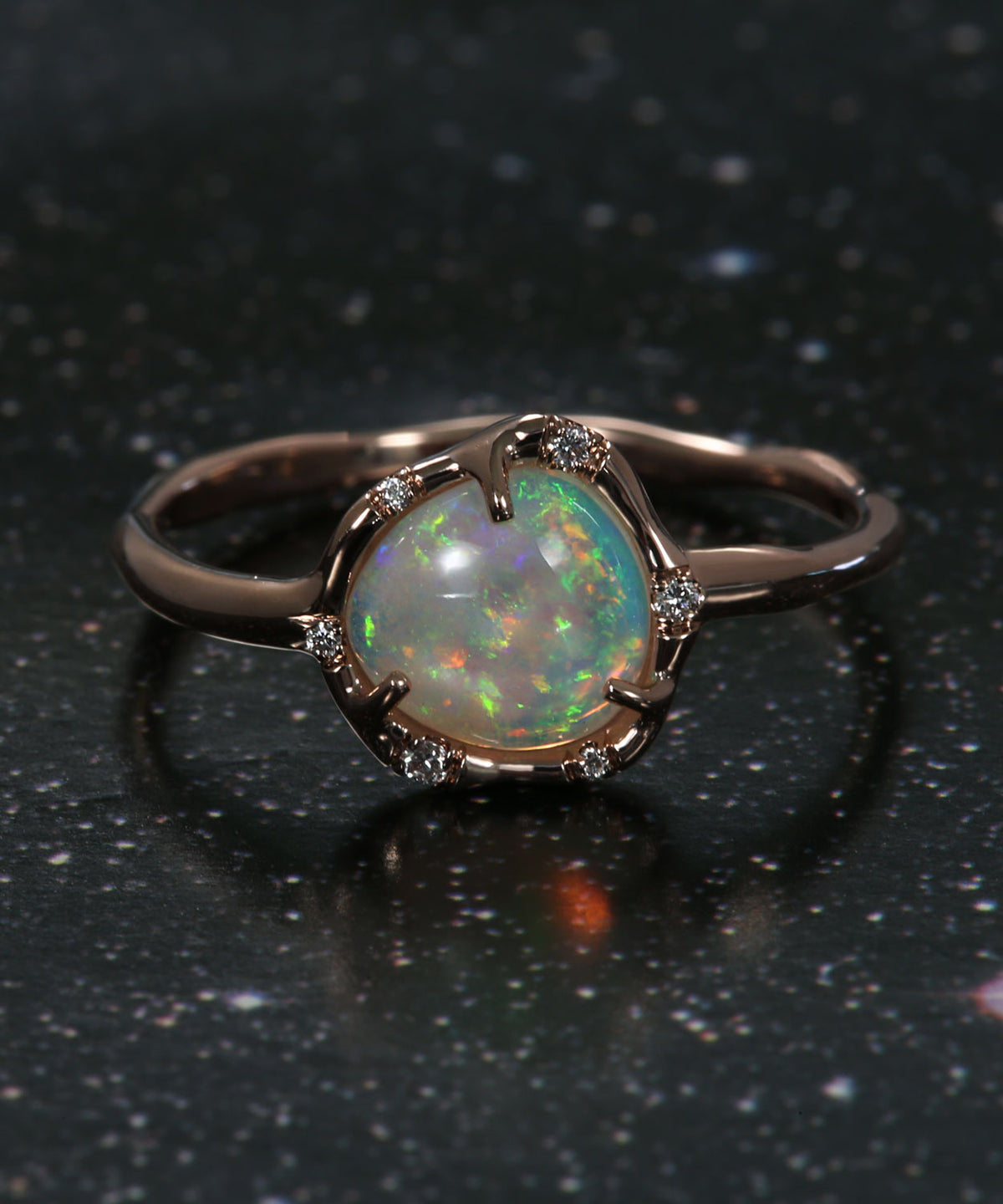 Cosmic Light Crystalline Multi-Fire Opal Ring