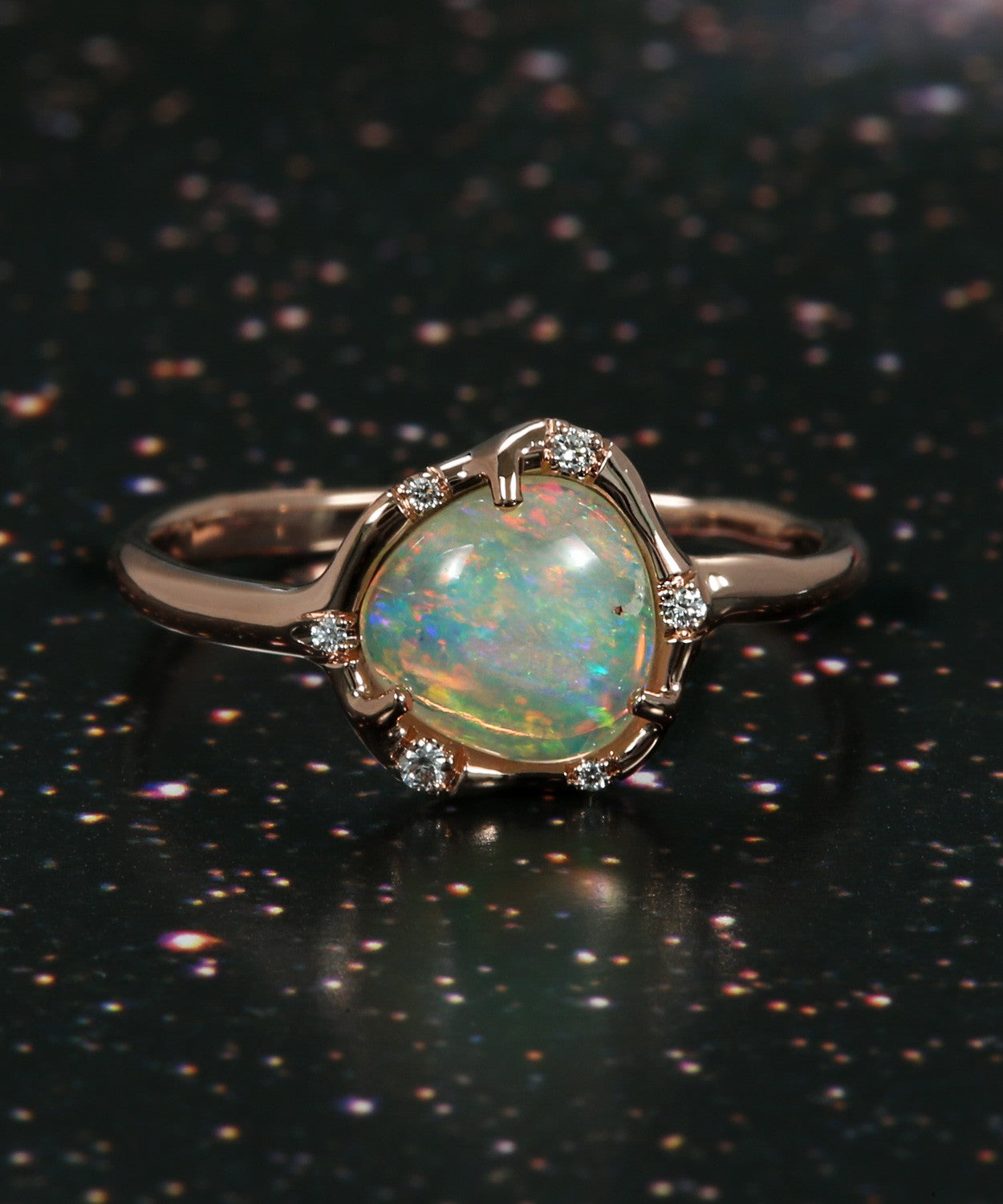 Cosmic Light Gem Magic Flash Opal Ring