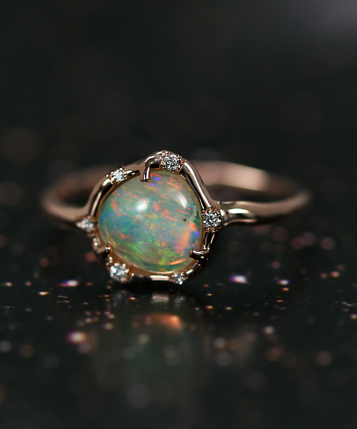 Cosmic Light Gem Magic Flash Opal Ring