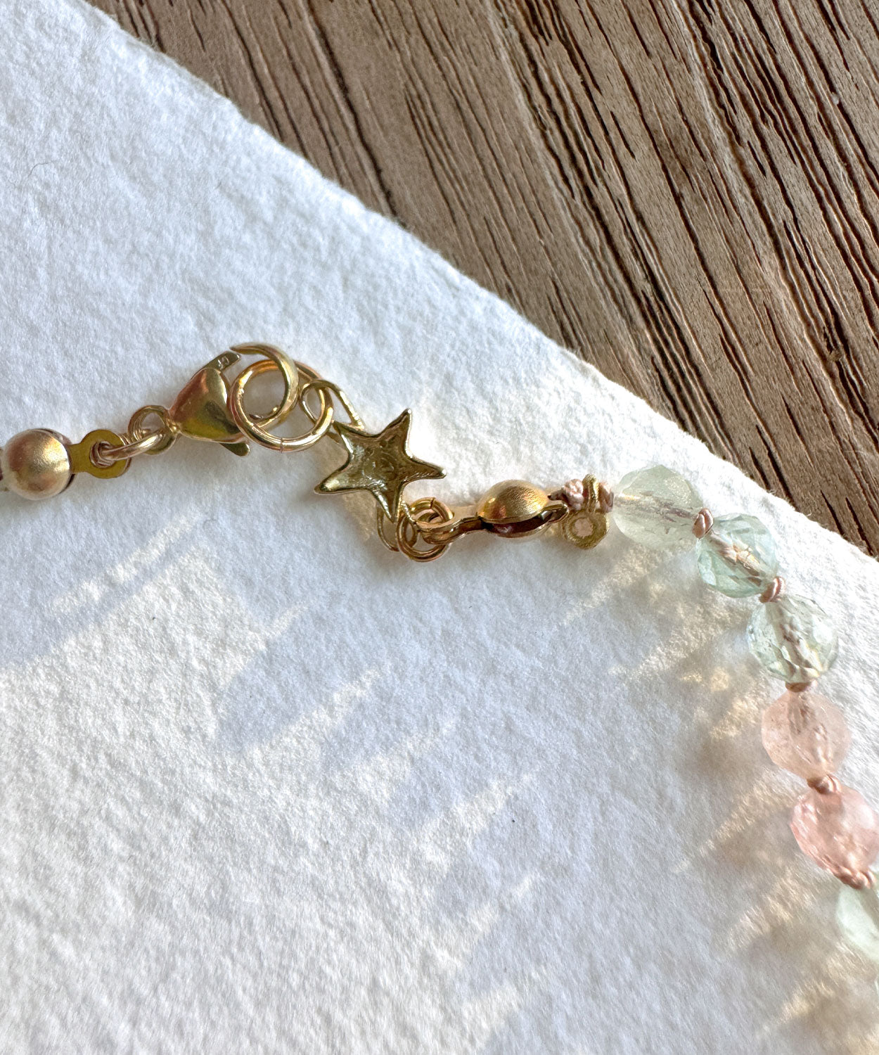 Glowy Morganite Globe Faceted Bead Necklace