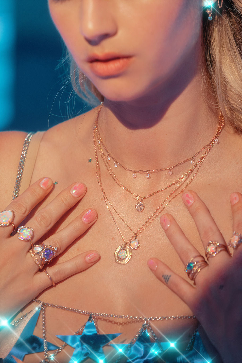 Star Splash Australian Opal Necklace