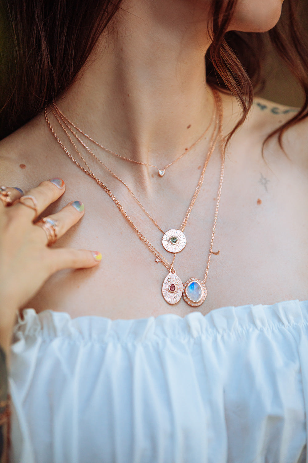 Moon-Glow Charm Necklace