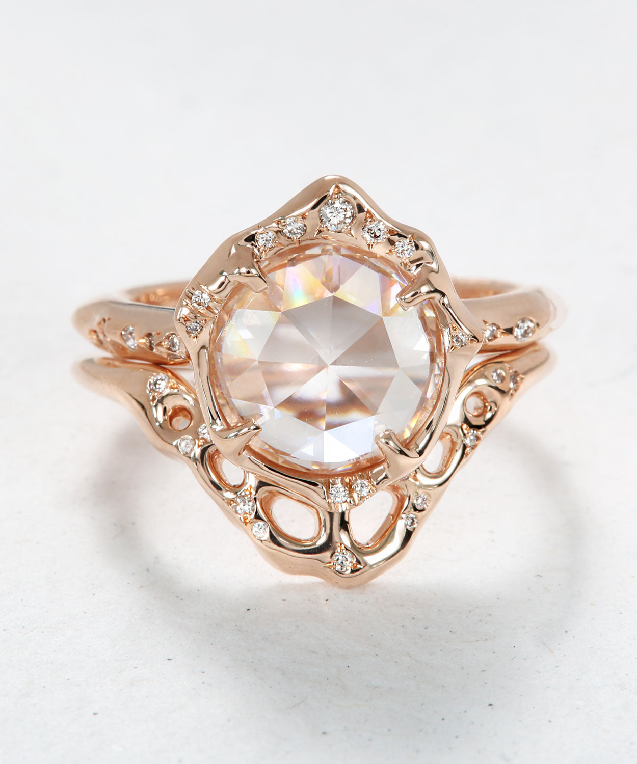 Infinite Love Rose Cut Diamond and Light Language Stack