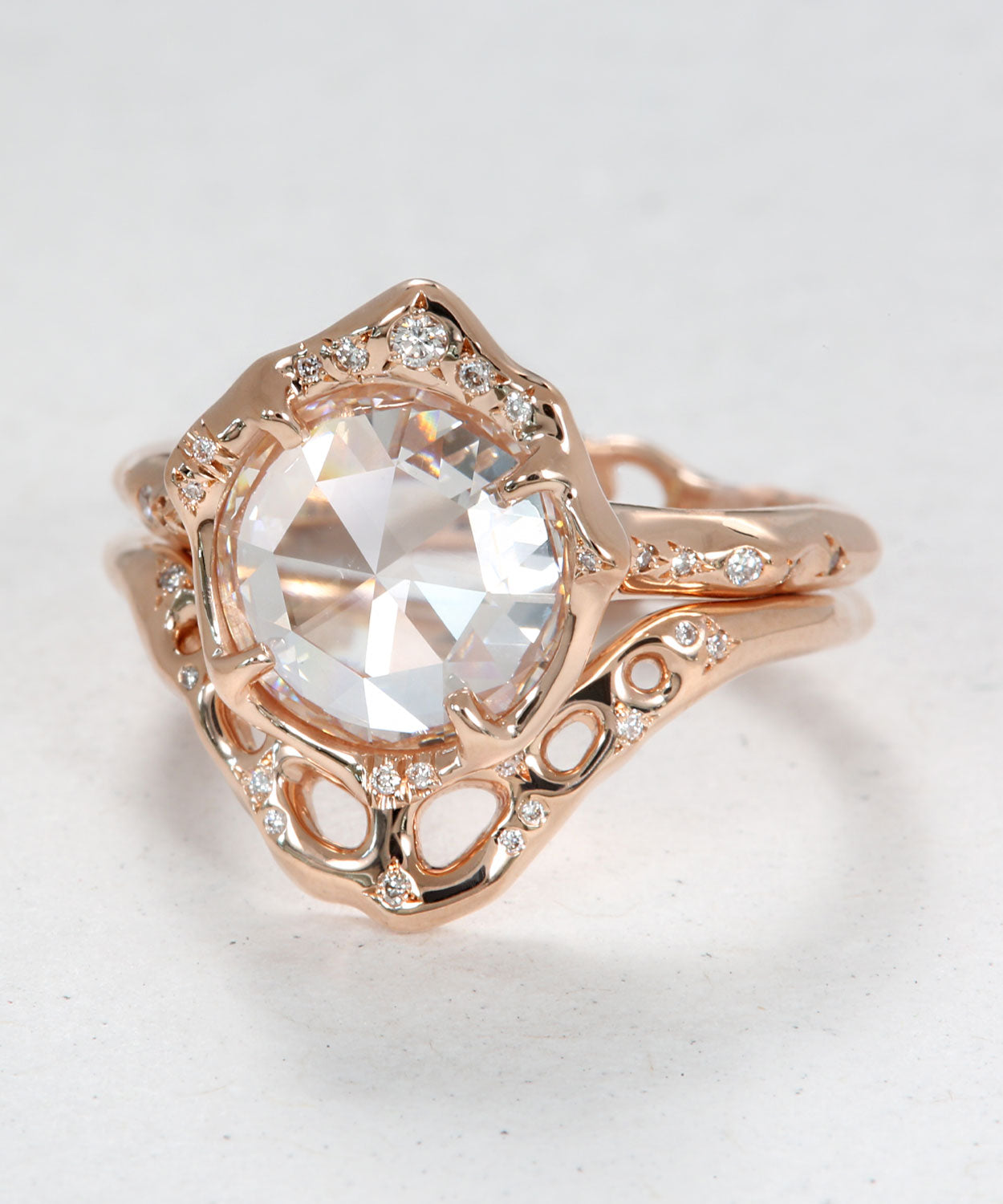 Infinite Love Rose Cut Diamond and Light Language Stack