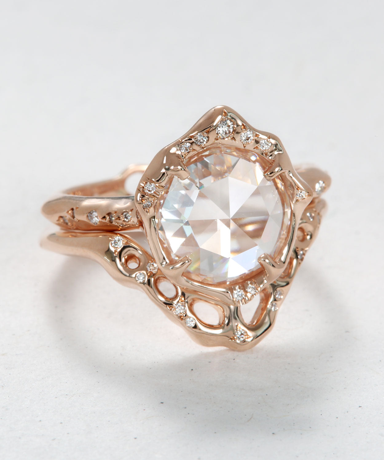 Infinite Love Rose Cut Diamond and Light Language Stack