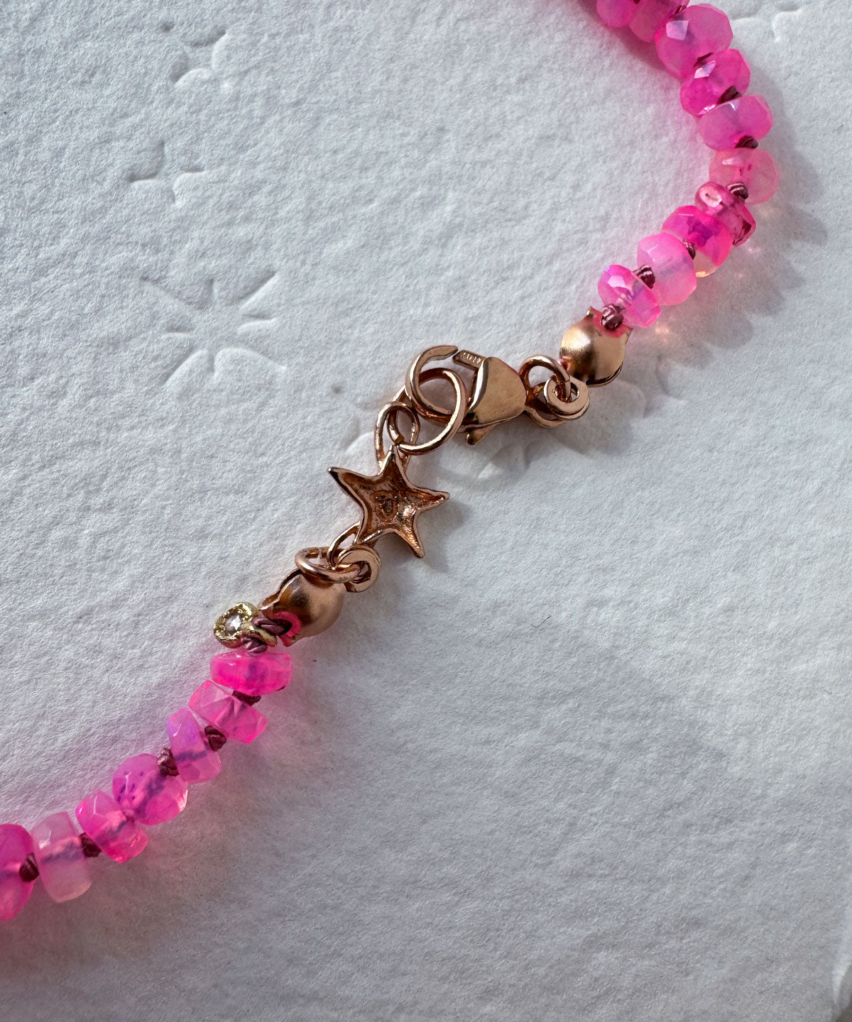 Hot Pink Ethiopian Opal Faceted Rondelle Necklace