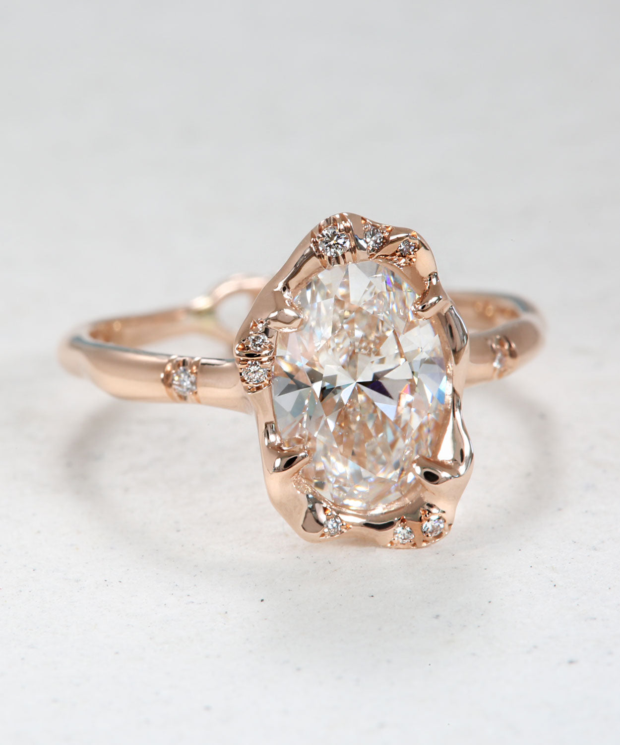 Shimmering Oval Diamond Engagement Ring