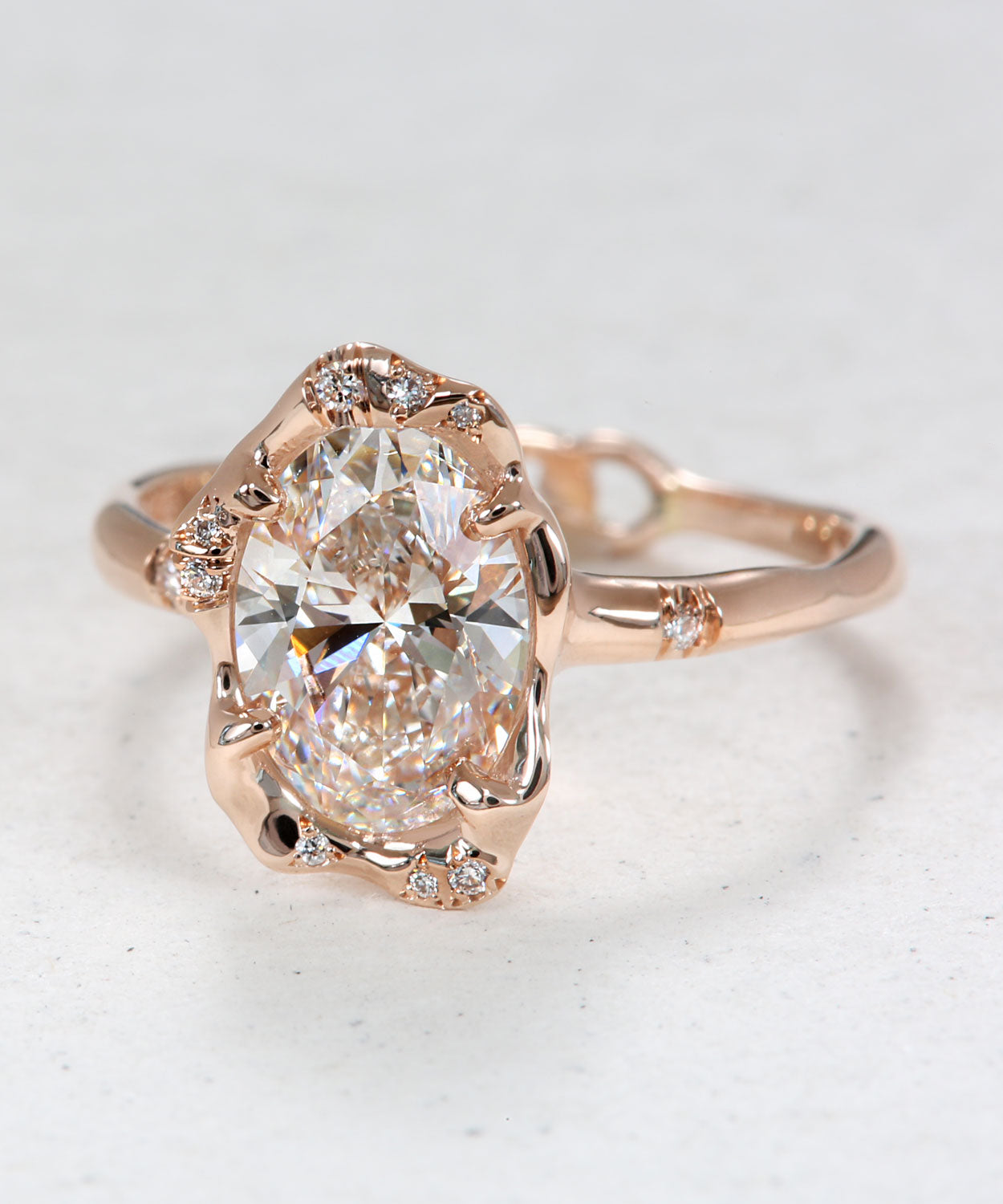 Shimmering Oval Diamond Engagement Ring