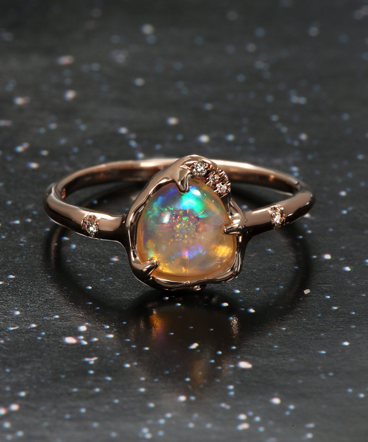 Star Poem Fluorescent Flash Opal Ring
