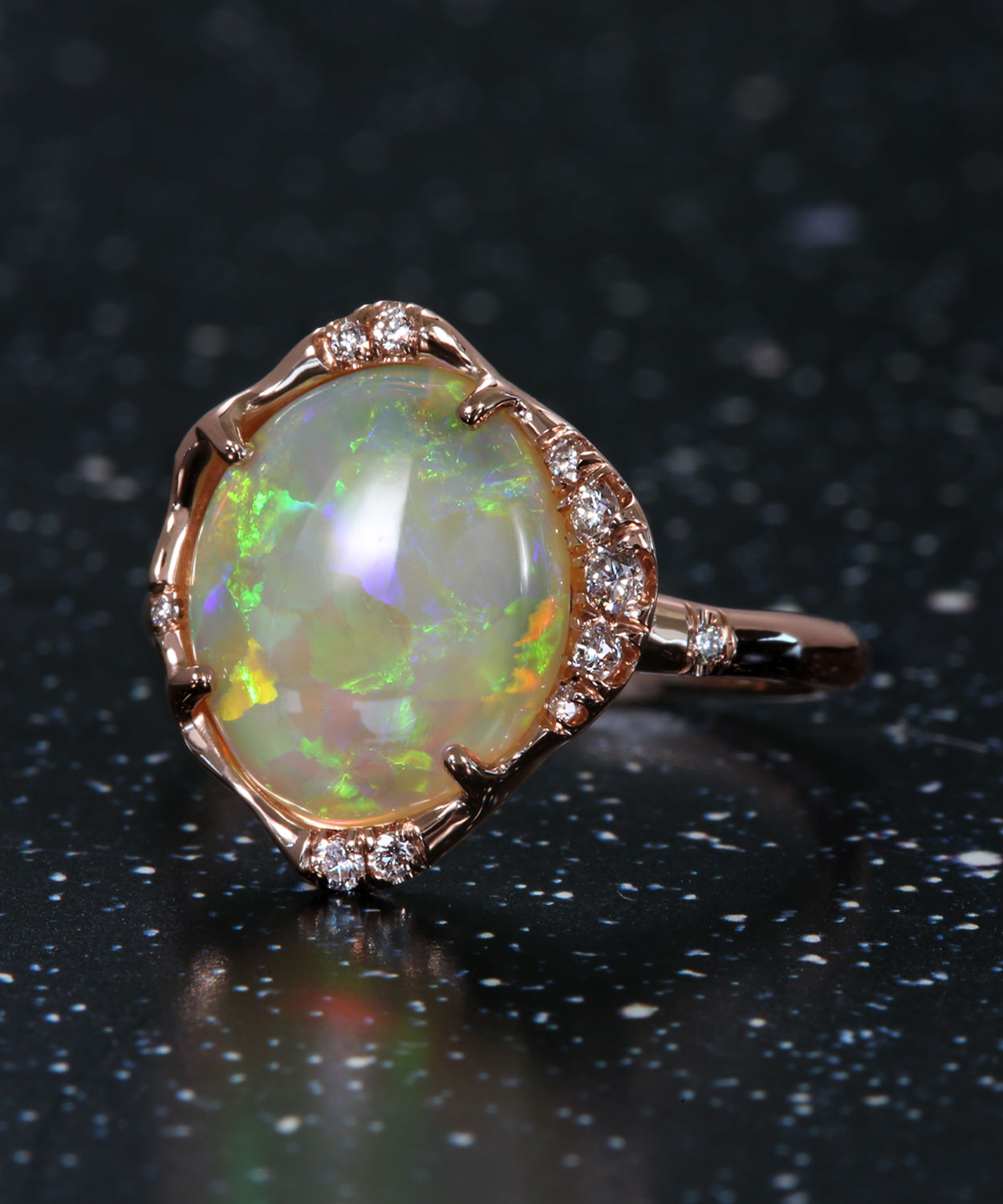 Stardust Disco Ball Flash Opal Ring