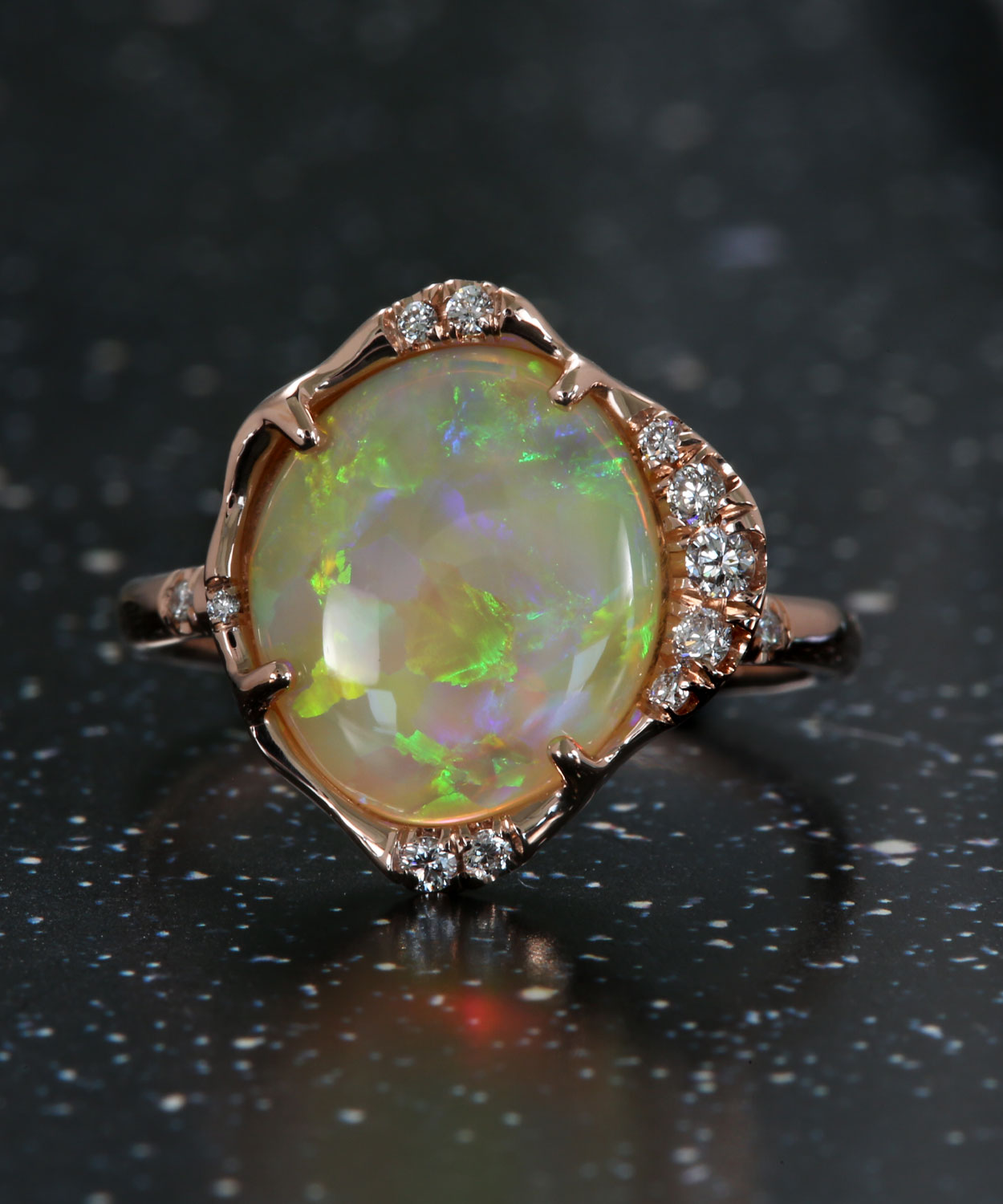 Stardust Disco Ball Flash Opal Ring
