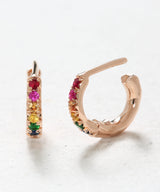 Rainbow Stoned Hoop Earrings