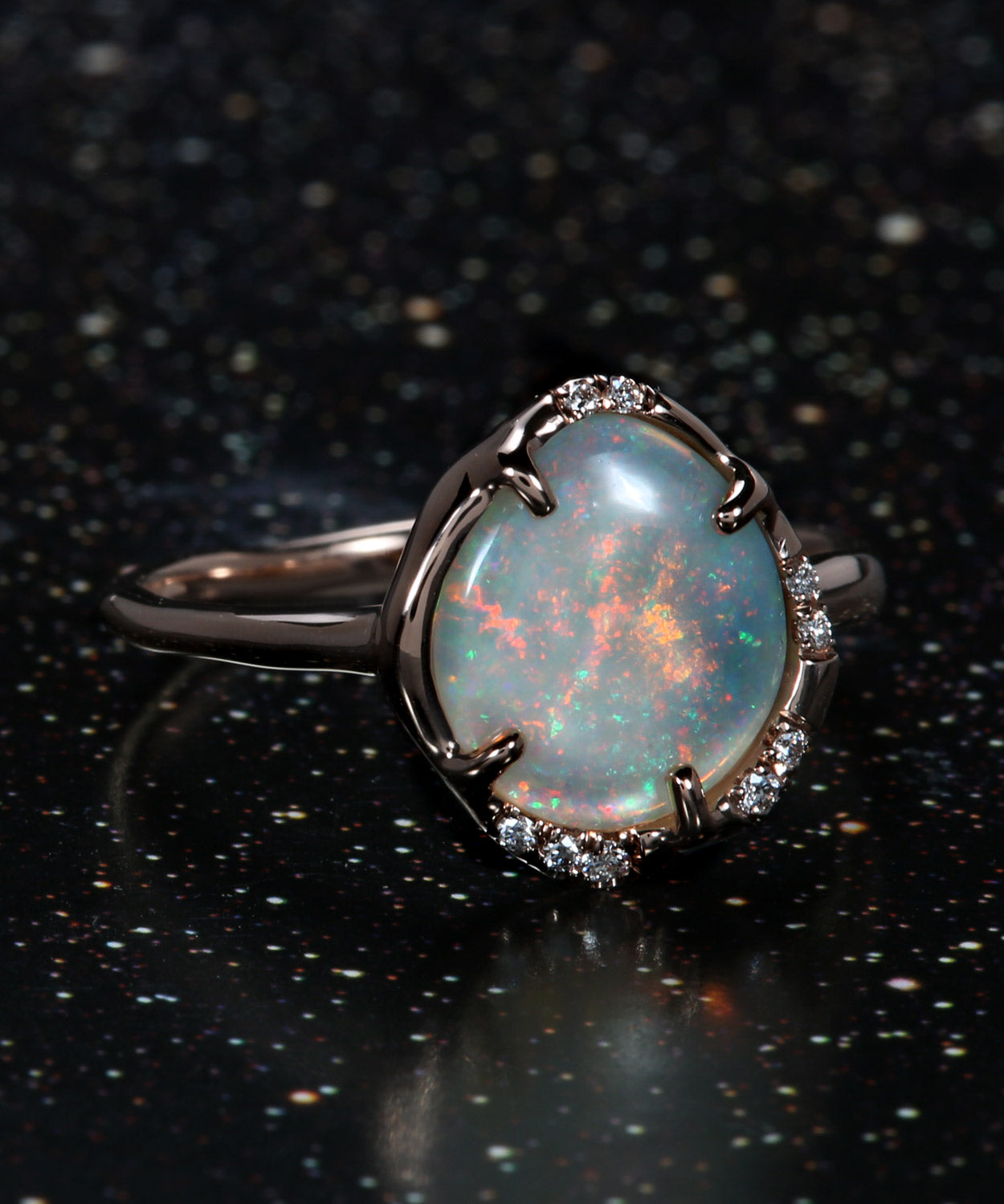 Aphenos Blue Sparkle Opal Ring