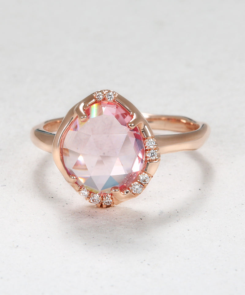 Aphenos Peachy Pink Sapphire Ring