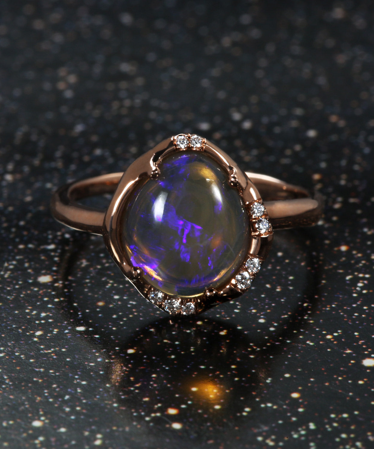 Aphenos Purple Flash Dark Crystal Orb Ring