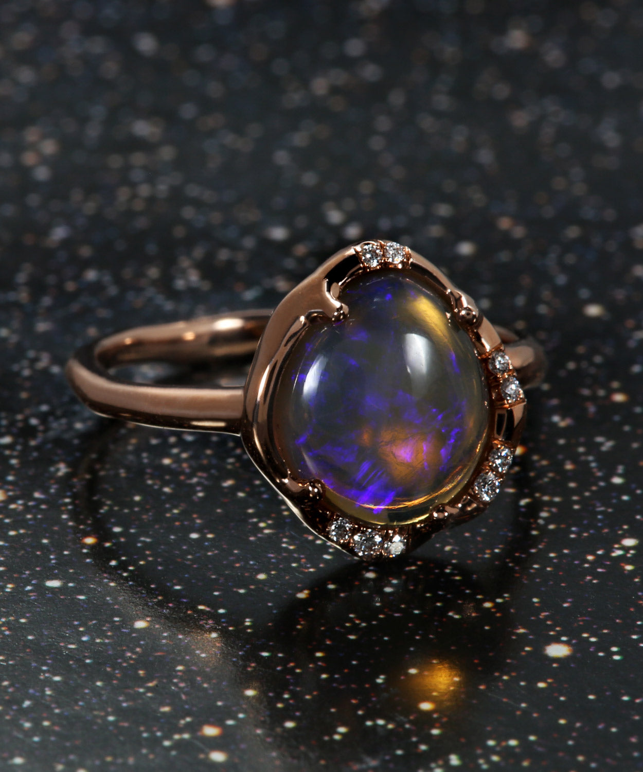 Aphenos Purple Flash Dark Crystal Orb Ring