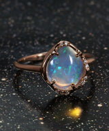 Aphenos Scintillating Sun Flash Crystal Opal Ring