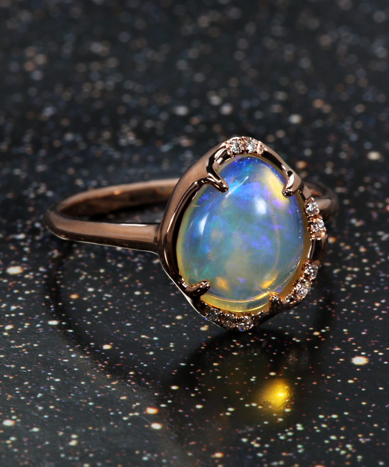 Aphenos Whispering Flash Crystal Opal Ring