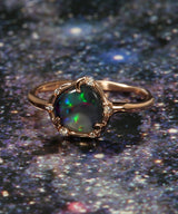 Cosmic Light Spectral Rainbow Flash Opal Ring
