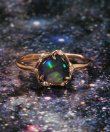 Cosmic Light Spectral Rainbow Flash Opal Ring