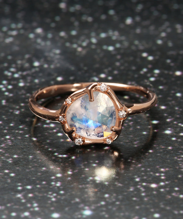Cosmic Moonstone Light Ring