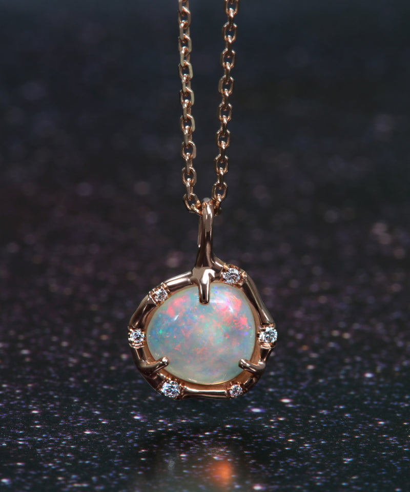 Cosmic Light Watercolor Opal Necklace