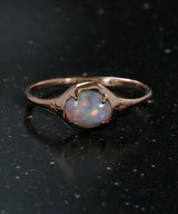 Crystalline Opal Moon Silhouette Ring