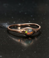 Dew Drop Sunset Flash Opal Ring