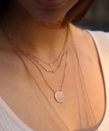Diamond Moon Disc Necklace