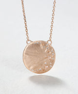 Diamond Moon Disc Necklace