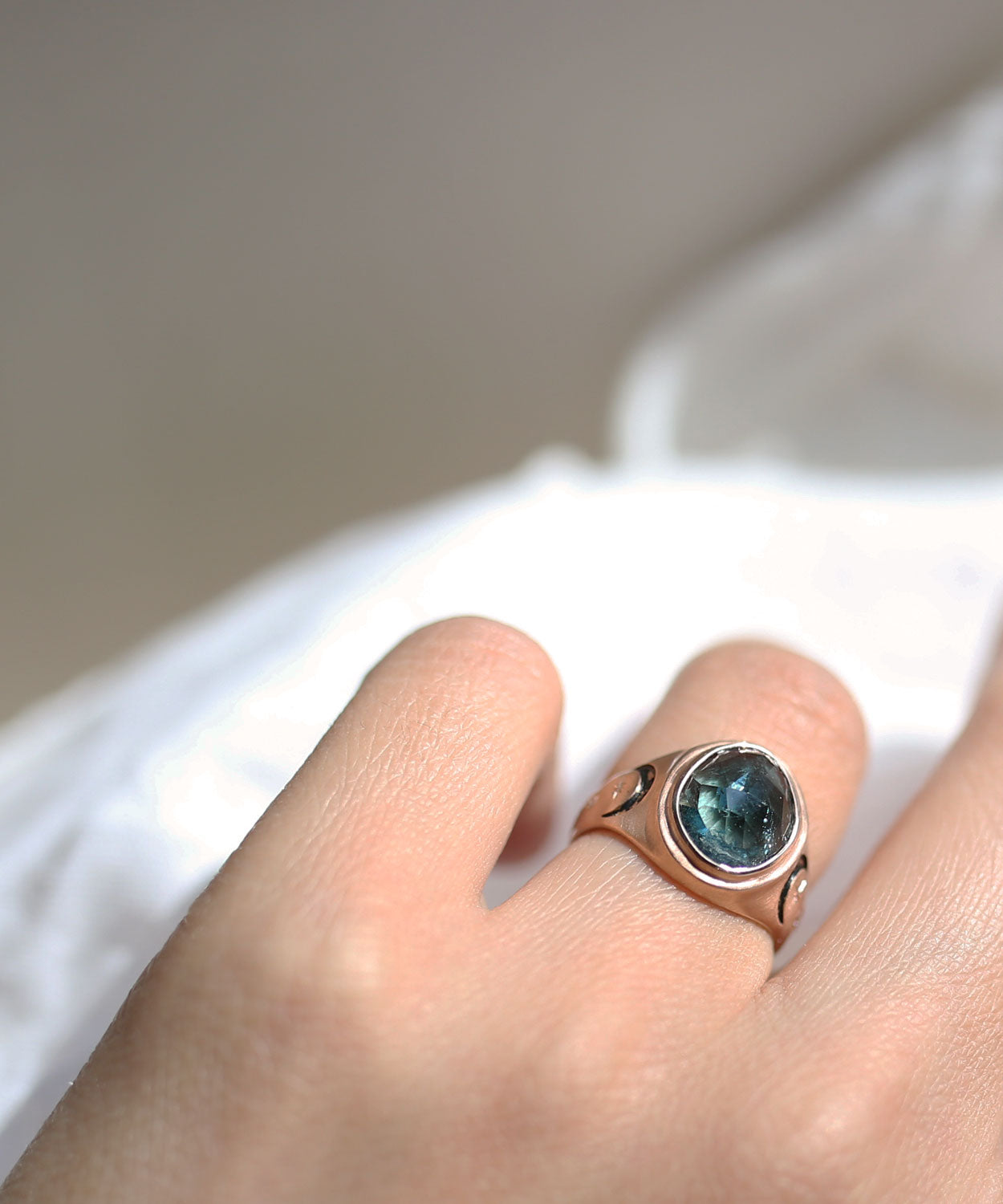 Double Moon Signet Ring