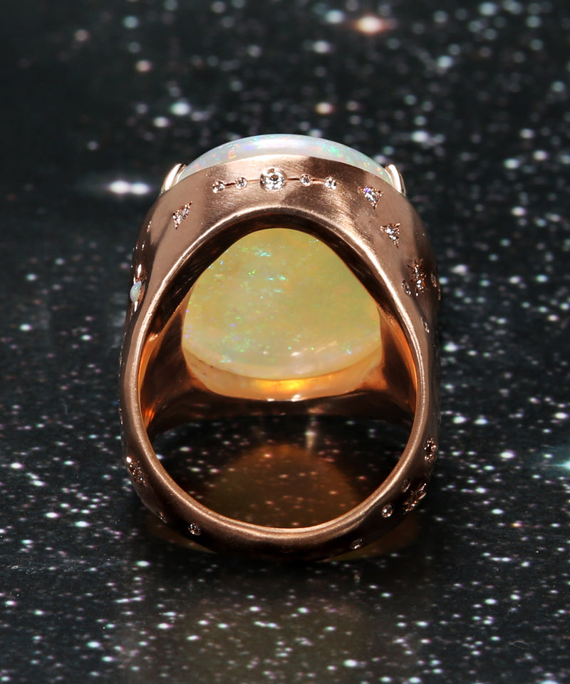 Glittering Crystal Opal Ring