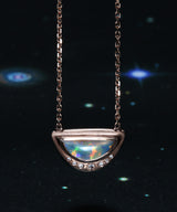 Half Moon Multicolor Opal Necklace