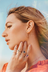Oval Diamond Hoop Earrings