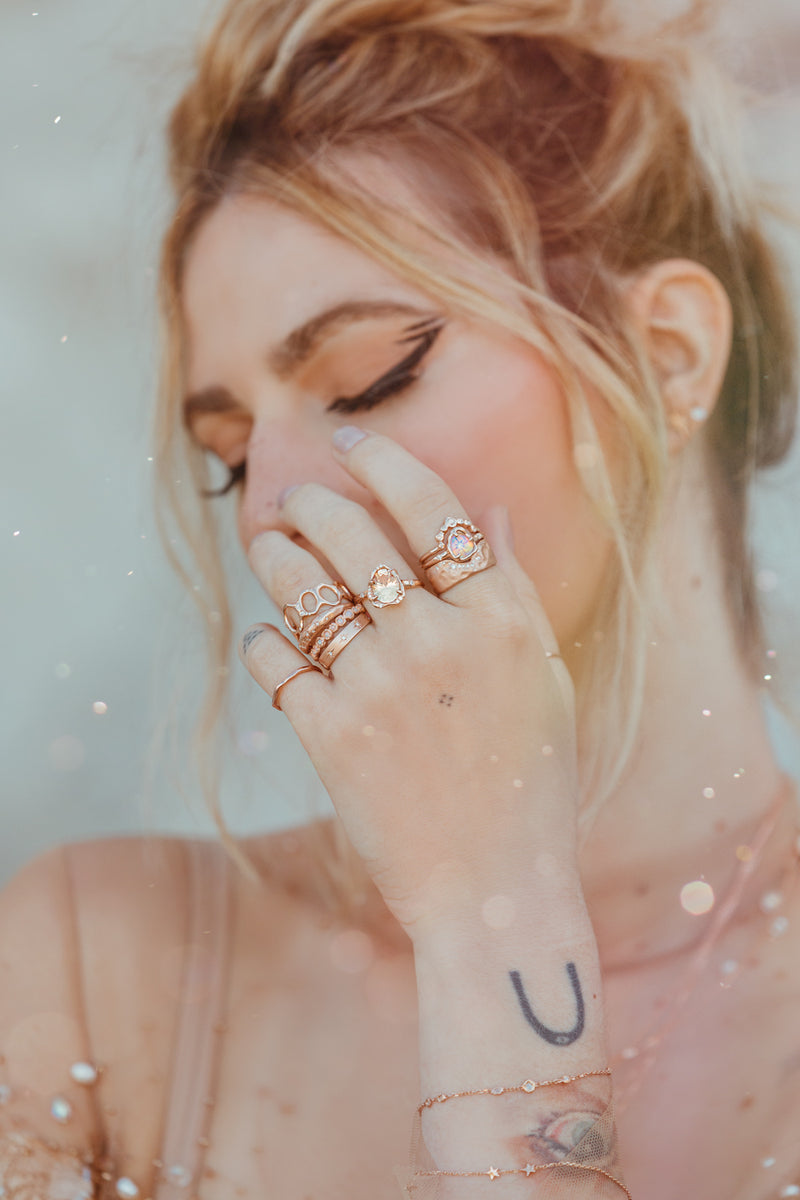 Infinite Love Peachy Pink Sapphire Ring