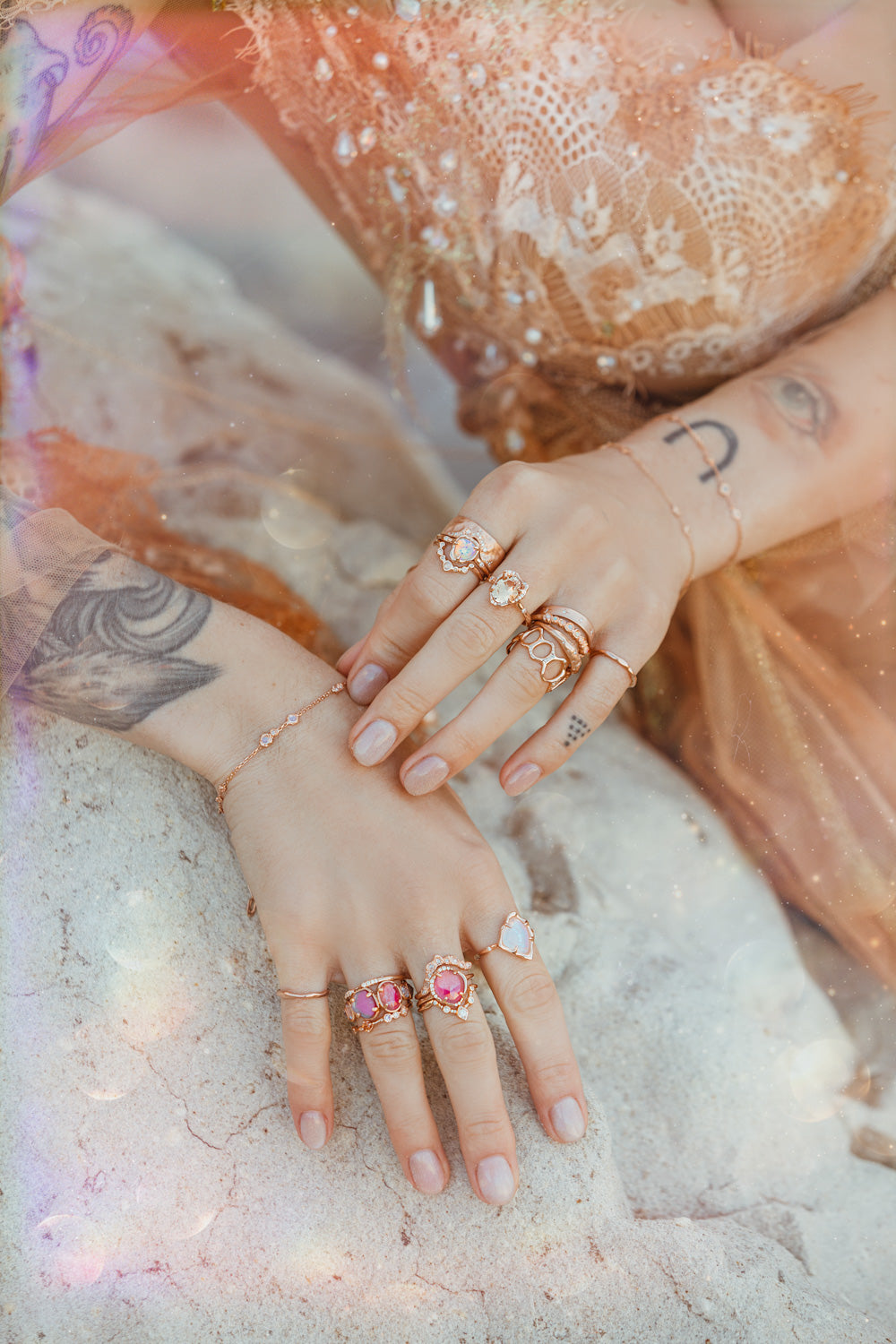 Infinite Love Peachy Pink Sapphire Ring