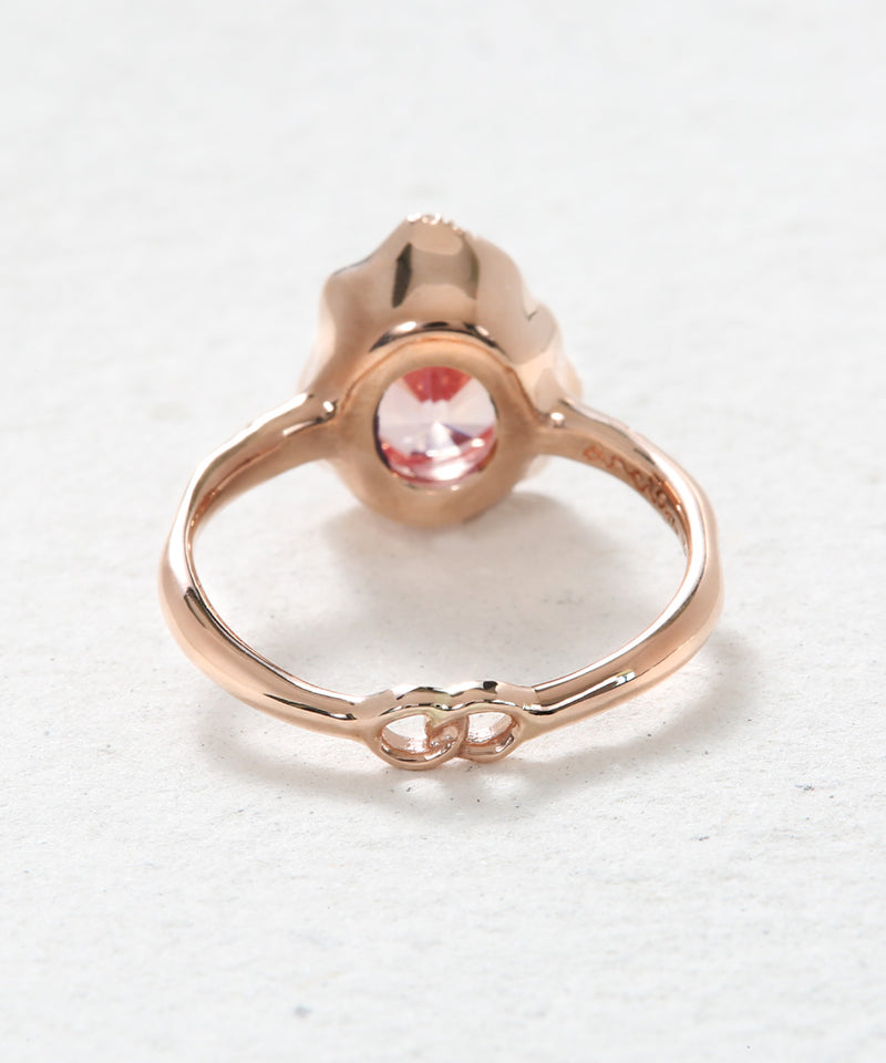Infinite Love Peachy Pink Sapphire Ring