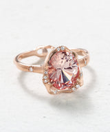 Infinite Love Peachy Pink Sapphire Ring