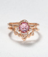 Infinite Love Pink Sapphire and Diamond Eye Stack