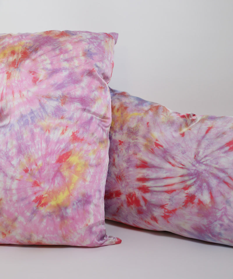 Hand Dyed Silk Pillowcase Set in Kaleidoscope